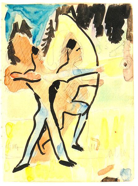 Ernst Ludwig Kirchner Archer at Wildboden- Watercolour und ink over pencil